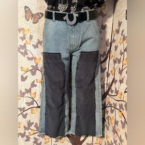 💙👖POL Distressed Patchwork Cropped Jeans 👖💙